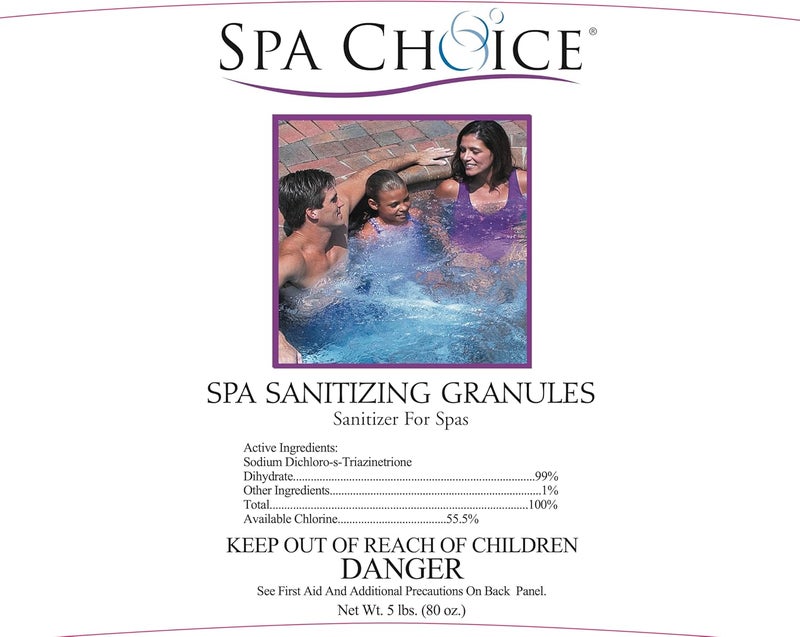 SpaChoice 5-Pounds Premium Spa Sanitizing Granules, Spa Chlorine Granules for Hot Tub, Made in USA - Image 1